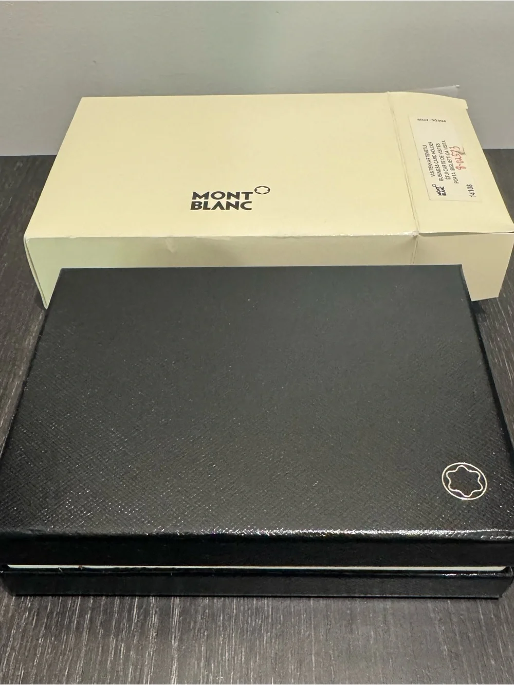 New Mont Blanc Business Card Holder Meisterstuc Black Leather